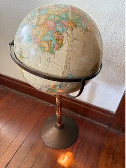 Vintage standing globe by replogle globes inc