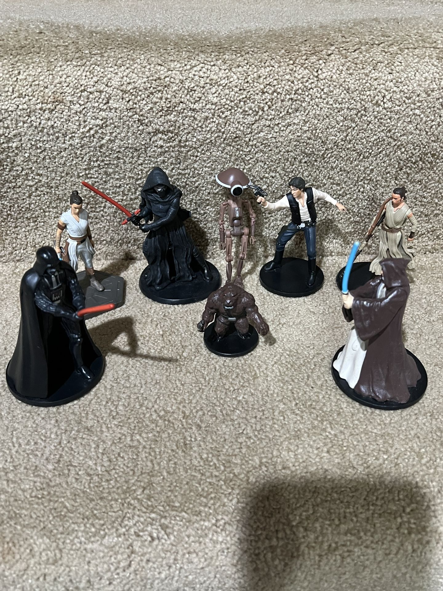 Loose Disney Star Wars Force Awakens Deluxe Figure Figurine lot of 8 Vader Rey