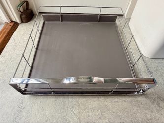 THREE simplehuman 20 inch pull out cabinet organizer chrome