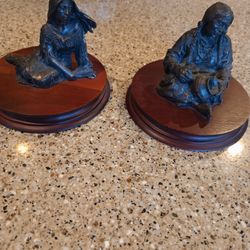 Limited Edition Bronzes Indian Maiden And Indian Potter 