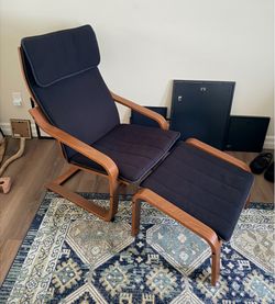 IKEA POÄNG Chair with Ottoman