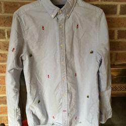 Mens Small Tommy Hilfiger camping cabin button down dress shirt