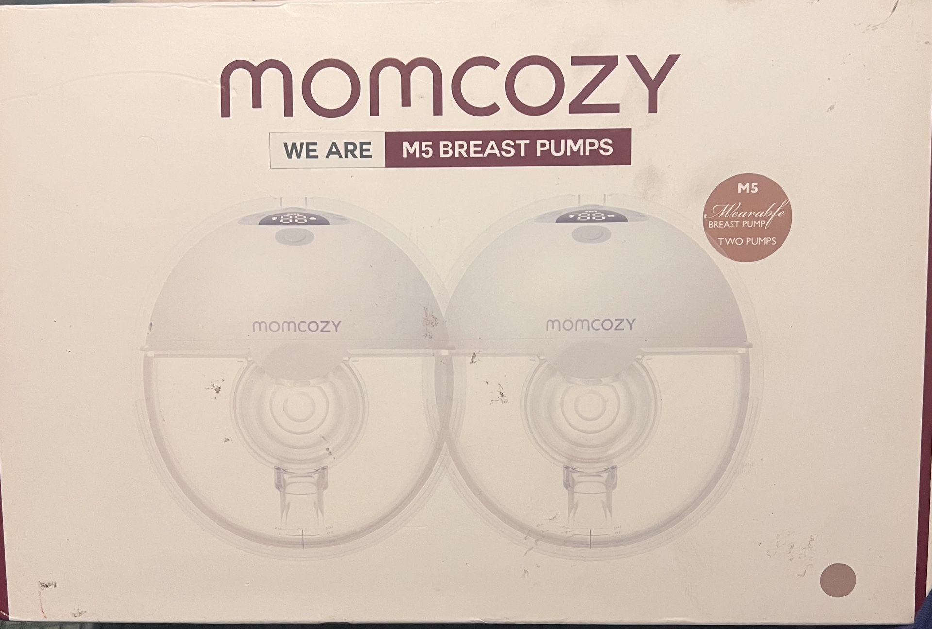Momcozy M5 Hands-Free Wearable Breast Pump, Double-Sealed Flange for Baby-Like Comfort, 3 Modes & 9 Suction Levels, Portable Electric Pump – 24mm, 2-P