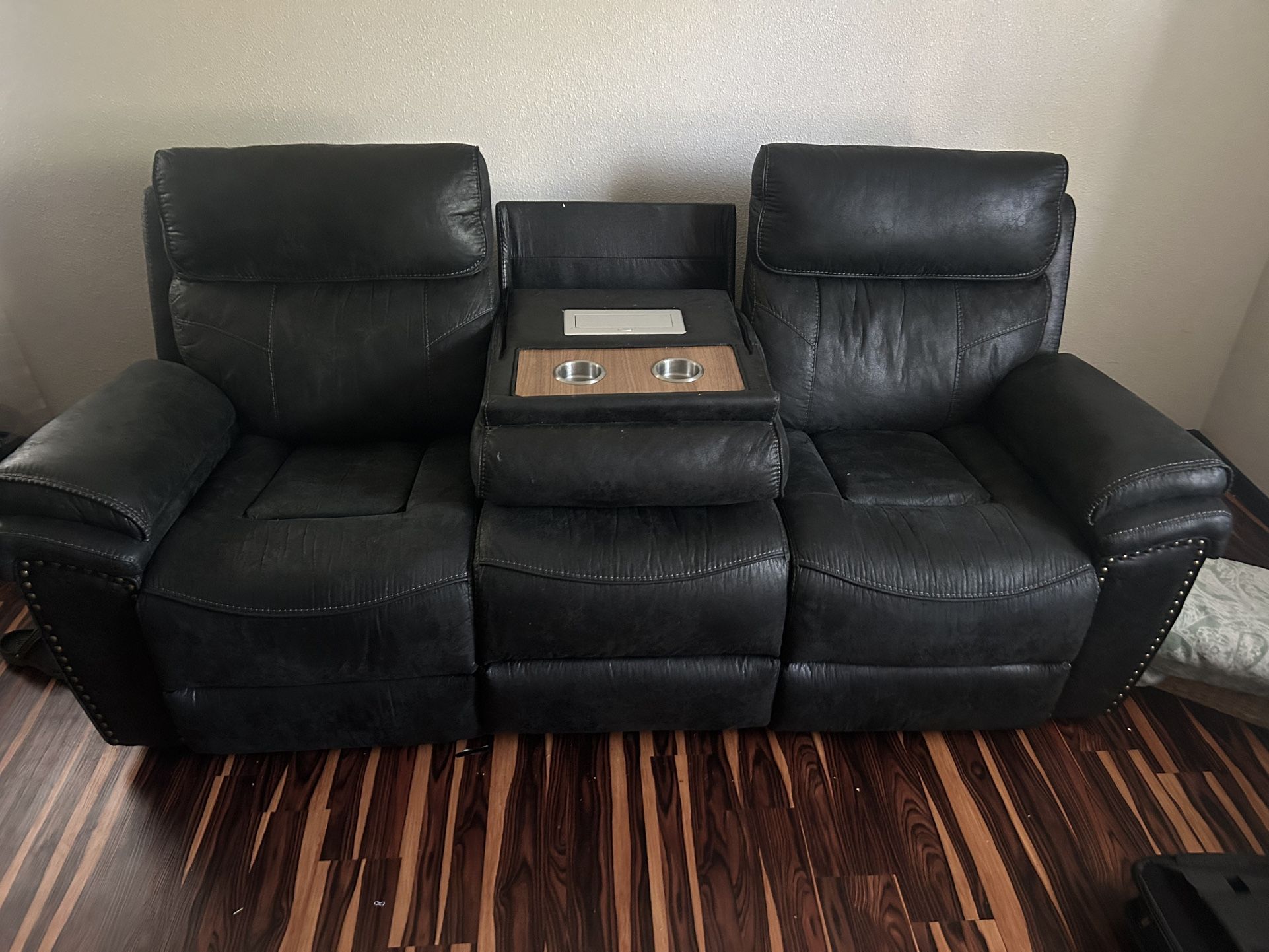 Two Couches Both Charger Port