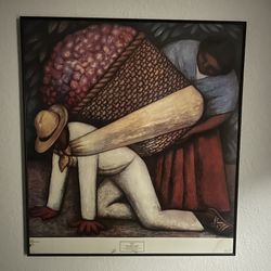 Framed Diego Rivera Print - The Flower Carrier