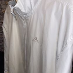Adidas White Track Jacket|| Size Medium