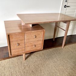 Mid Century Floating Desk with Bookshelf by John Keal for Brown Saltman. 