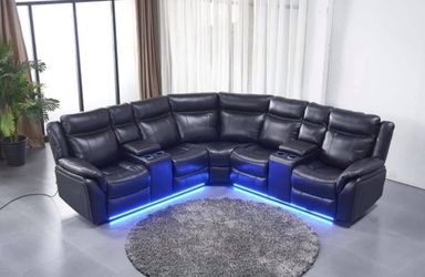 Furniture living room Sectional leather LED