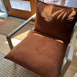 Burnt Orange Velvet Chair