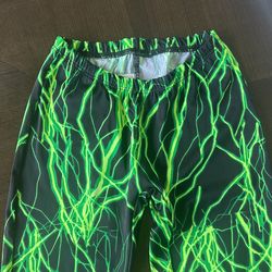 Electric Green And Black Leggings 