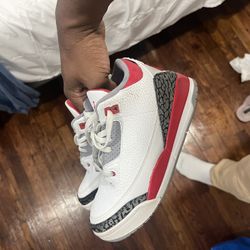 Fire Red Jordan 3 Size 2