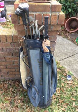 Golf clubs and bag