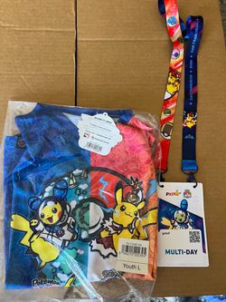 Pokemon Worlds 2026 san francisco exclusive  Youth (L) soccer jersey blue/red $120