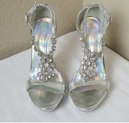 Starburst Silver Rhinestone High Heels