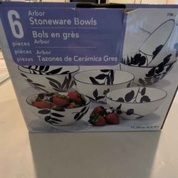 Arbor Stoneware Bowls - 6 Piece Set
