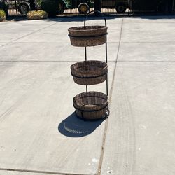 Wicker Baskets  With Stand
