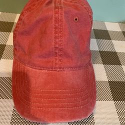 New Red Denim Baseball Cap/hat W/metal Adjustable Band