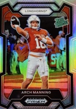 Texas Longhorns ARC MANNING RC - PRIZM SILVER RATED PROSPECT Rookie Card