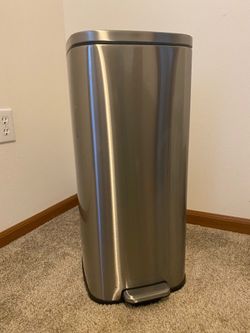 Slim step stainless trash bin
