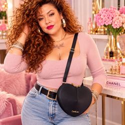 Bebe Black Heart Shaped Crossbody Bag Gold Hardware New With Tags