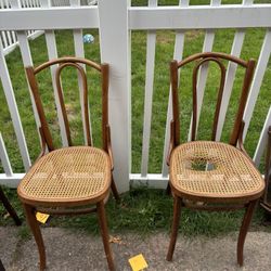 Antique Wooden Cane Chairs
