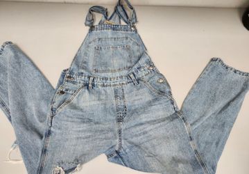 Wild Fable Distressed Denim Overalls Size Small