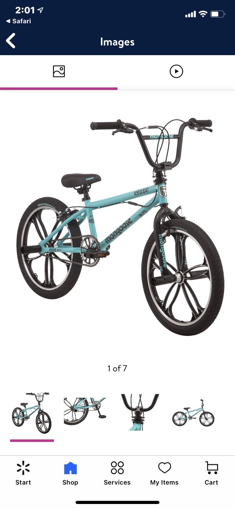 Mongoose Craze Freestyle BMX Bike 20 inch Mag wheels 4 Freestyle