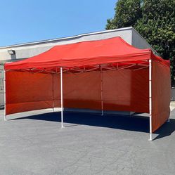New in box $225 Heavy-Duty Black 10x20 FT Canopy with (4 Sidewalls) Ez Pop Up Outdoor Party Tent w/ Carry Bag