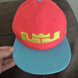 Nike Lebron James Hat Snapback Cap True Pink Blue Fluorescent