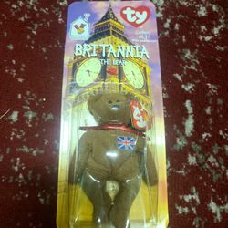 TY England "Britannia" The Bear Teenie Beanie Baby 