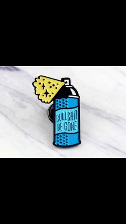 BS Be Gone Enamel Pin Graffiti Spray Paint Can NEW