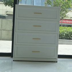 White 4 Drawer Metal Dresser for Bedroom