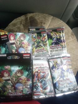 52 Yu-Gi-Oh booster packs and 3 boxes of the chronicles