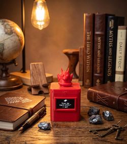 Dragon Quote Cube, Mythic Wisdom Display, Dragon Lover Gift, Fantasy Desk Decor, D&D Dungeon Master Gift