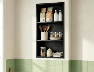 Recessed medicine cabinet stainless black custom us standard size  shelves