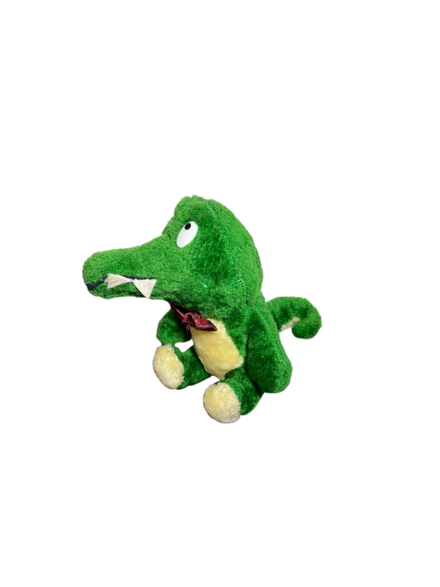 Ace Novelty Green Alligator With Red Bow Plush AS IS (READ)