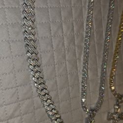 White Gold Over Silver With Diamonds 