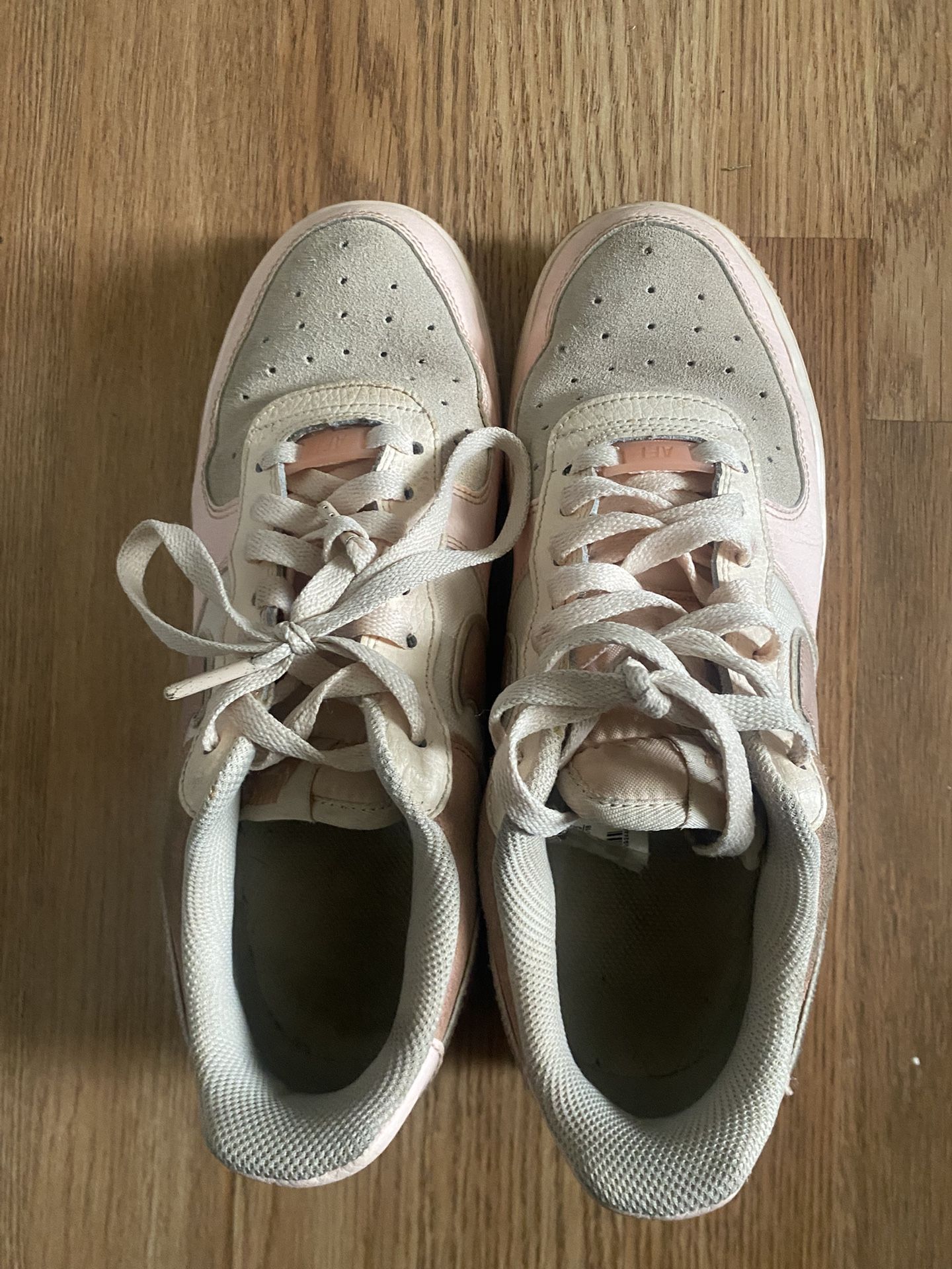 pink and tan nike air force//accept offers