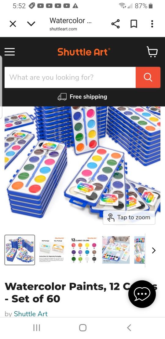 Shuttle Art Water Color Paint 60 Pack 12 Colors For Children, Non Toxic $20
