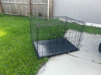 Large Black Wire Dog Crate with Tray