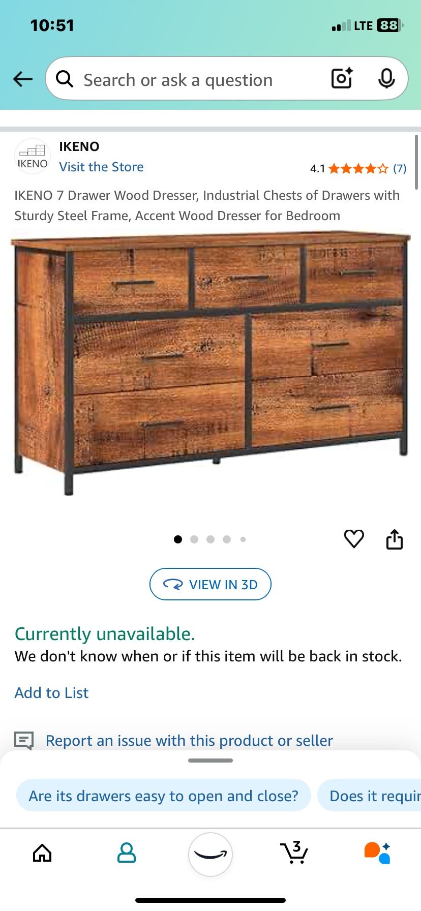 7 Draw Wood Dresser (not Real Wood)