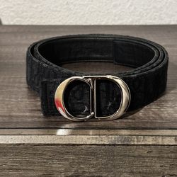 Dior Black Oblique Jacquard And Black Grained Calfskin