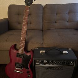 Epiphone SG Guitar and Gamma Amplifier