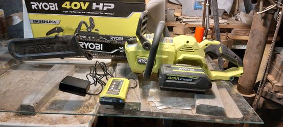 Ryobi 14" 40v Chainsaw, Battery And Charger