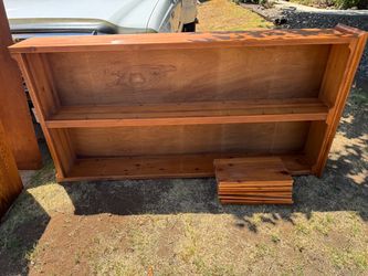Wooden bookcase & wooden cabinets w/ 2 lower drawers