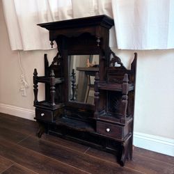 Antique Wall-Hanging Cabinet or Vanity Topper Late Victorian C 1880