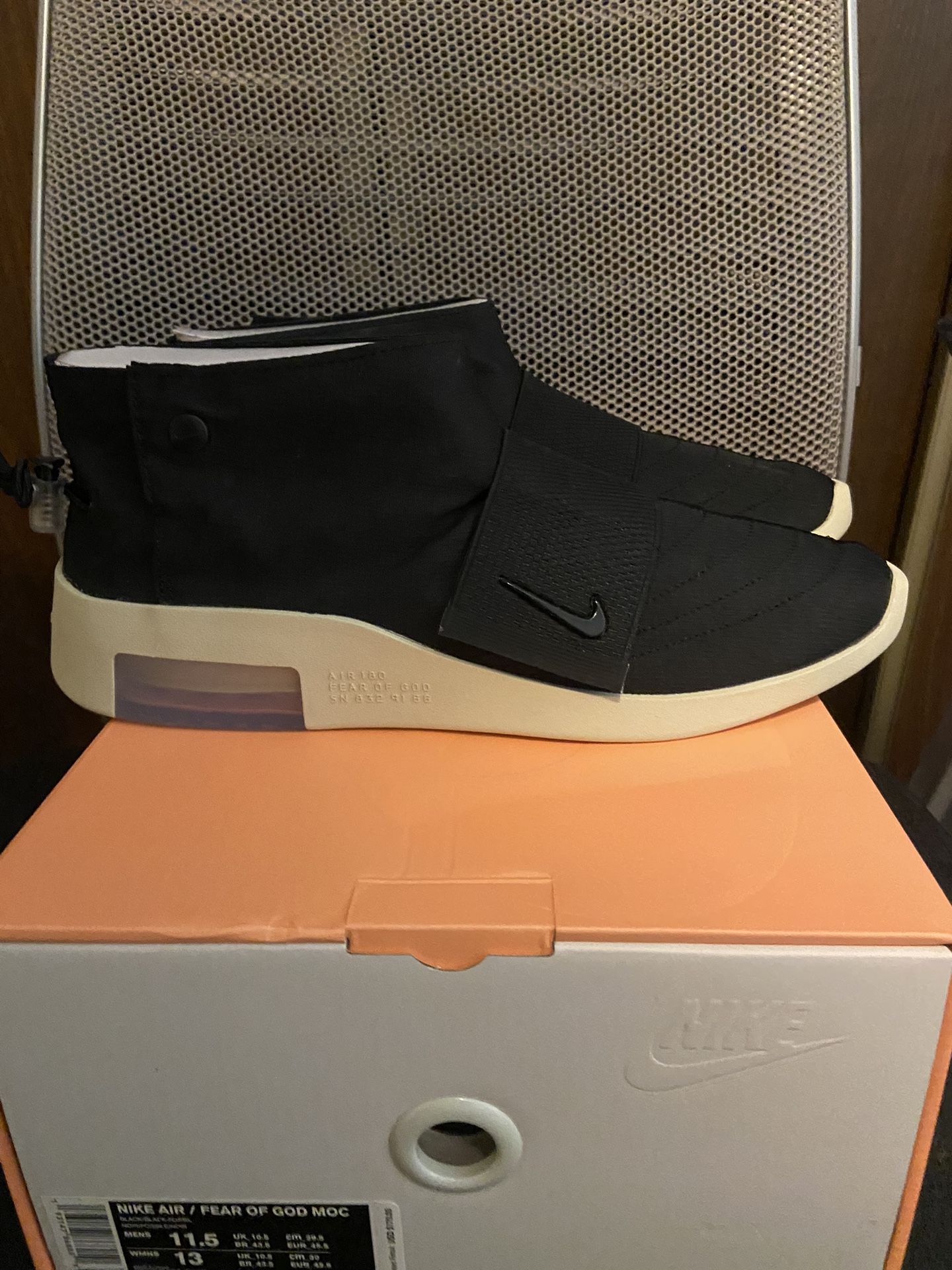 Nike Fear Of God Moccasin Black Size 11.5 Ds