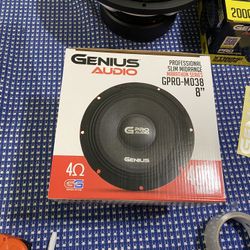 New 8” Genius Audio Slim Midrange Loud Speaker $55 Each 