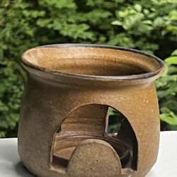 Ceramic Cut Out Mid Century Modern Flower Pot Planter Candle Holder