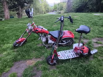 125cc 4 speed semi automatic chopper and 50cc go ped